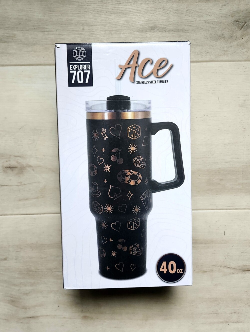 Ace | 40oz Black & Rose Gold Stainless Steel Tumbler